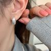 Корейская версия простых серебряных матовых шлифованных сережек-смайликов женские модные в стиле ins простой стиль индивидуальность нишевый дизайн продвинутое чувство