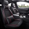 Full Leather Car Seat Cover Set With Side Wing Wrap All-Season Breathable Durable Auto Interior Accessory
