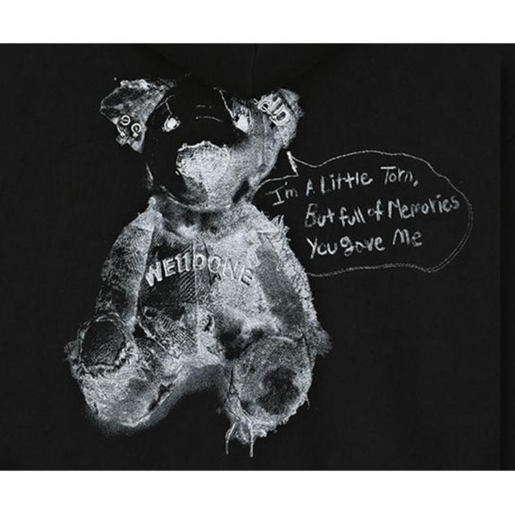 We11Done Pierced Teddy Zip-Up Hoodie Unisex Hoodies WD-TJ2-26-851-U-BK