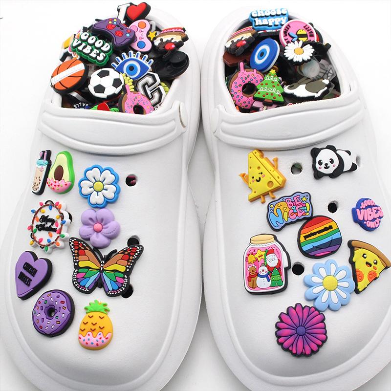 Лот из 100 шт. крутые подвески для обуви из ПВХ для украшения обуви