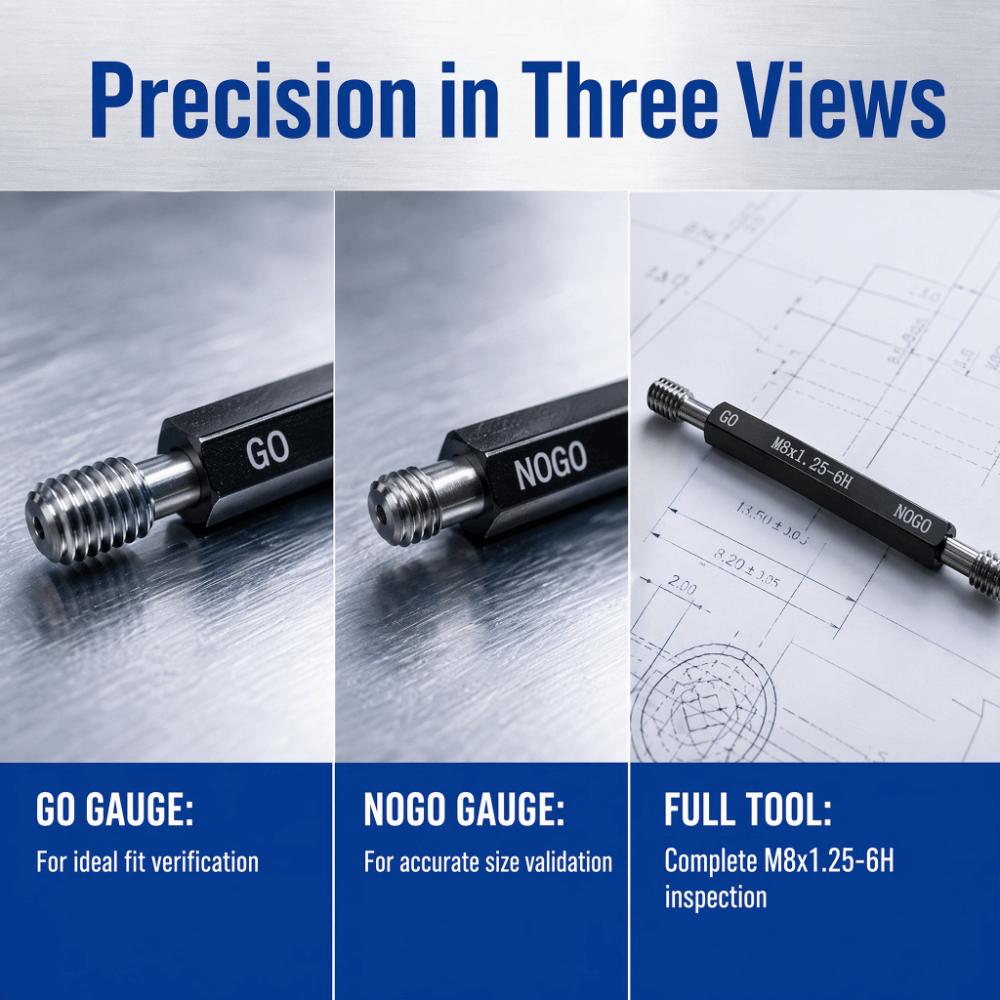 6H Tolerance Thread Gage 90mm Length Metric Thread Gauge Steel Thread Gauge Measurement Tool
