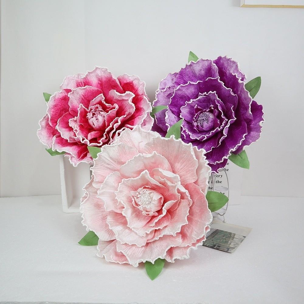 30cm Size Giant Velvet Peony Handmade Simulated Foaming Velvet Peony Wedding Decoration