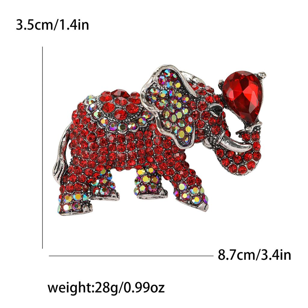 Изысканная универсальная брошь в виде слона со стразами из сплава, креативная легкая роскошная брошь для мужской и женской одежды, ювелирное украшение на булавке