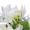White Bouquet of Artificial Jagged Chrysanthemums with Accessories, 35cm Height