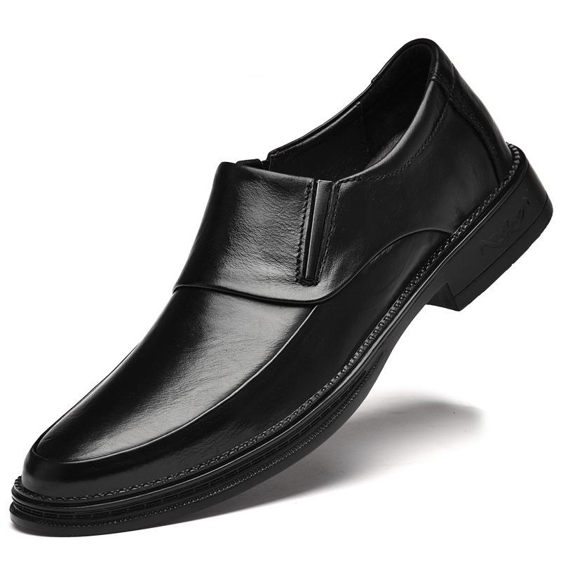Men's Cross-Grain Cowhide Formal Leather Shoes for Autumn - Business, Casual, Wedding, or Dad's Style