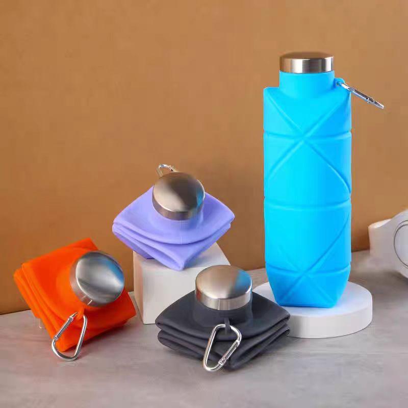 700Ml Silicone Folding Water Bottle Creative Outdoor Portable Stretch Cup Food Grade Outdoor Sport Water Bottle Foldable Cup