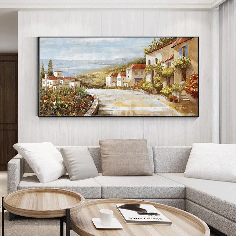 Абстрактный средиземноморский морской сад пейзаж плакат и принты холст картина современная настенная картина для гостиной домашний декор