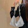 Bag Shiny Clutch Purse Handbag High Quality Silver Dacron Durable Rhinestone Purses For Women