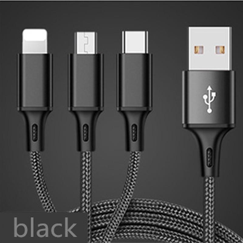 Кабель для быстрой зарядки 3-в-1 для передачи данных 1,25 м для Huawei Android Apple Оптом