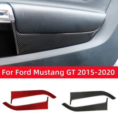 Для Ford Mustang GT 2015-2021 автомобильные аксессуары из углеродного волокна салон автомобиля передняя дверь панель отделка наклейки наклейки украшения крышка