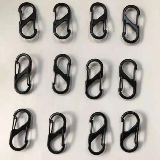 10 шт., карабины, застежки-молнии, двойная пружина, S, карабин, замки на молнии, двухсторонняя пряжка, дизайн открытия, противоугонные застежки-молнии