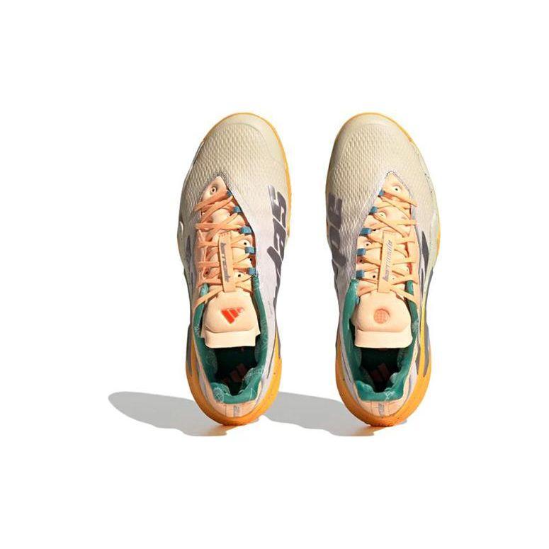 adidas Мужские кроссовки Barricade White Tint Acid Orange Taupe-Metallic HQ8416