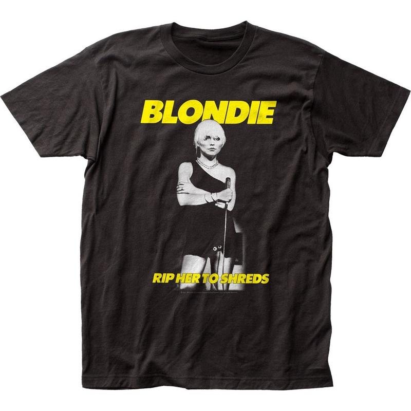 Blondie Разорви ее на куски Унисекс Футболка Музыка Классика Концерт Рок-группа Футболка Черный