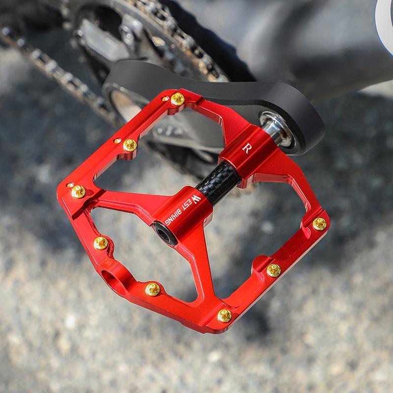 WEST BIKING Bicycle Pedal Three Bearing MTB Road Bicycle Pedal Aluminum Alloy Anti Slip Universal Bicycle Accessories