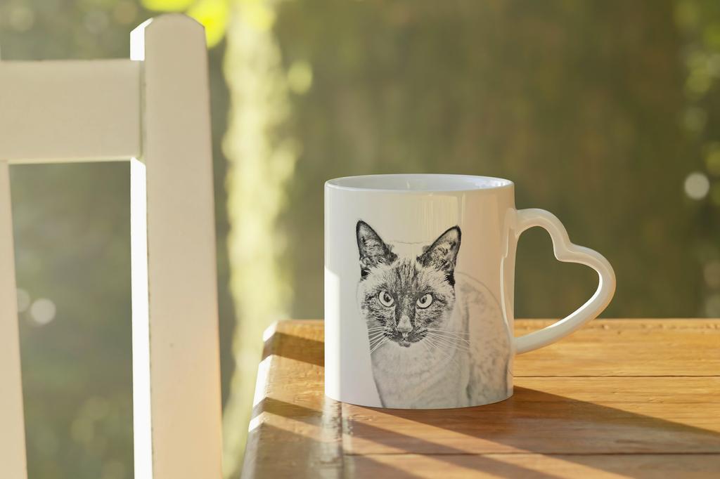Siamese – Cat mug, adorable heart-shaped handle mug | Art-Dog