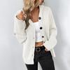 Women's Autumn Button Solid Color Long Sleeve Cardigan Women's Knit Sweater