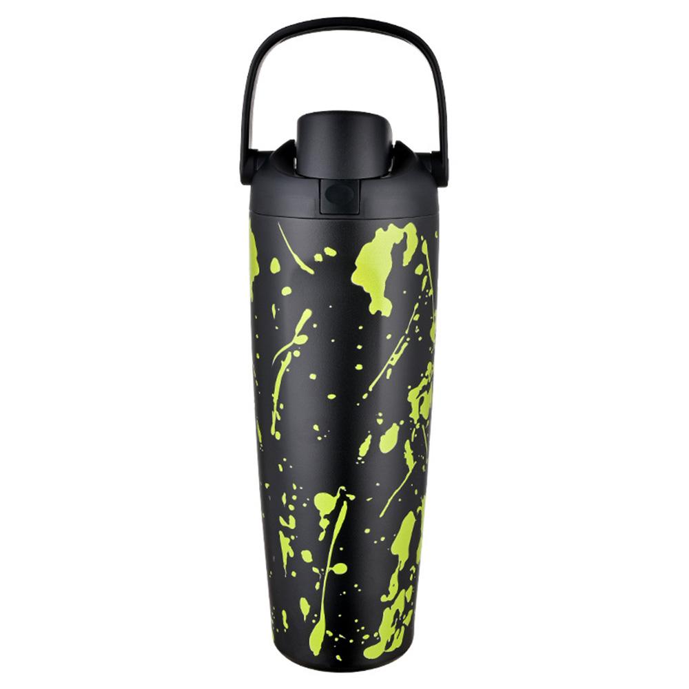 900ML/30oz Stainless Steel Thermos Flask One Click Open Lid Cute Water Bottle Leak Proof Travel Mug Summer Gift for Women/Girl