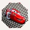 Disney Lightning McQueen Manual Opening and Closing Umbrella - 8-Rib Reinforced Folding Design, Lightweight