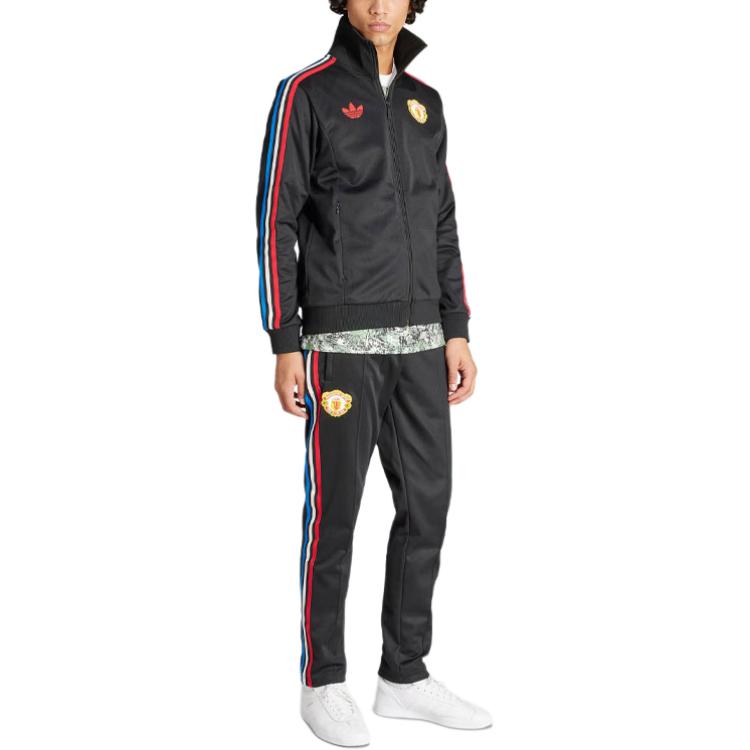 adidas X Stone Roses Manchester United три полоски с цветными блоками вязаные спортивные брюки мужские черные IN6968