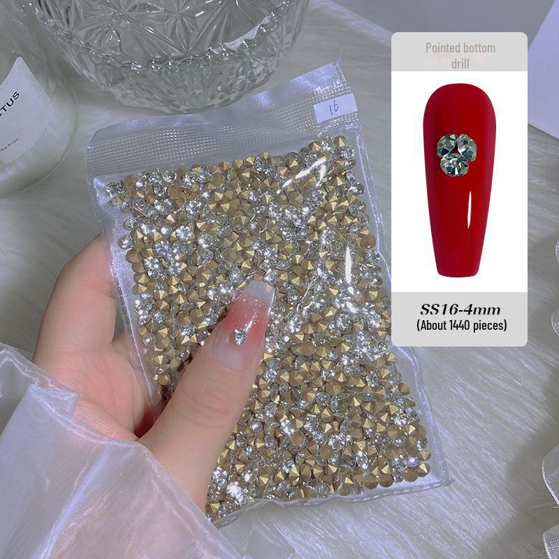 Смешанные чешские мини-стразы для ногтей - 1440 шт. маленьких круглых бриллиантов с заостренным основанием
