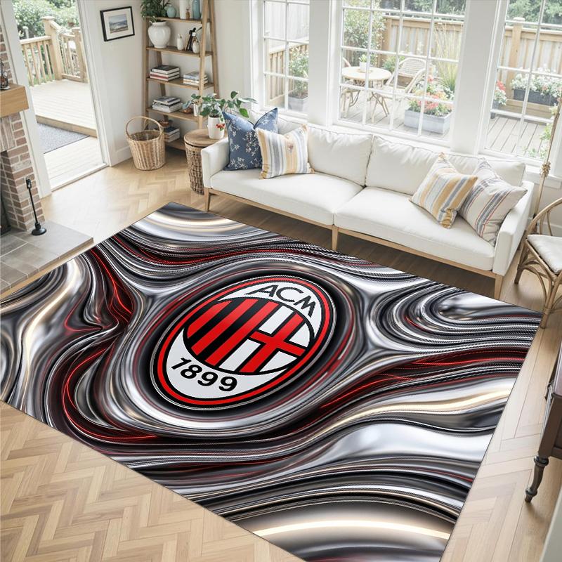 Дизайн AC Milan Кристальный Велюровый Ковер Уютный Не?Нескользящий ковер с принтом для спальни, гостиной, прихожей