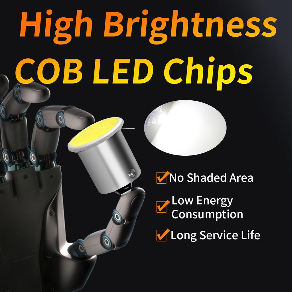 2/10/20/50 шт. Мощные маленькие светодиодные лампы COB 1156 BA5S P21W 1157 BAY15D P21/5W Автомобильные указатели поворота, стоп-сигналы, задний ход, габаритные огни Поворотник 2
