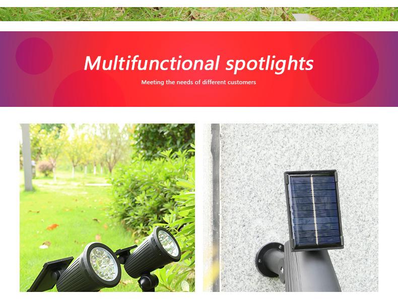 Уличный солнечный водонепроницаемый ландшафтный прожектор для газона и сада