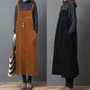 Autumn and Winter Solid Color Corduroy Literary Retro Dress Women's Loose Large Size Slimming Suspender Skirt
