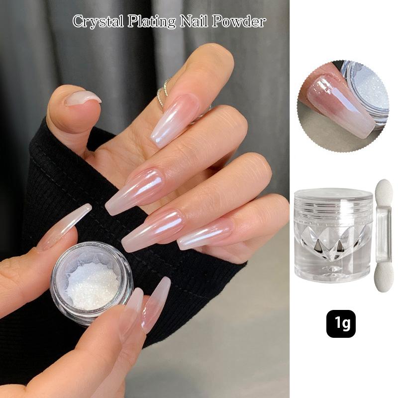 Аврора Жемчужный Хром Пудра Глиттер для Ногтей Белый Черный Лунный Свет Зеркальный Русалка Свадебный Фея Маникюр Декор Аврора Жемчужный Хром