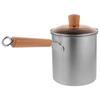 Wood Handle Deep Fryer with Strainer Strainer Basket Milk Warmer Pot Deep Fryer Pot  Chicken Frying