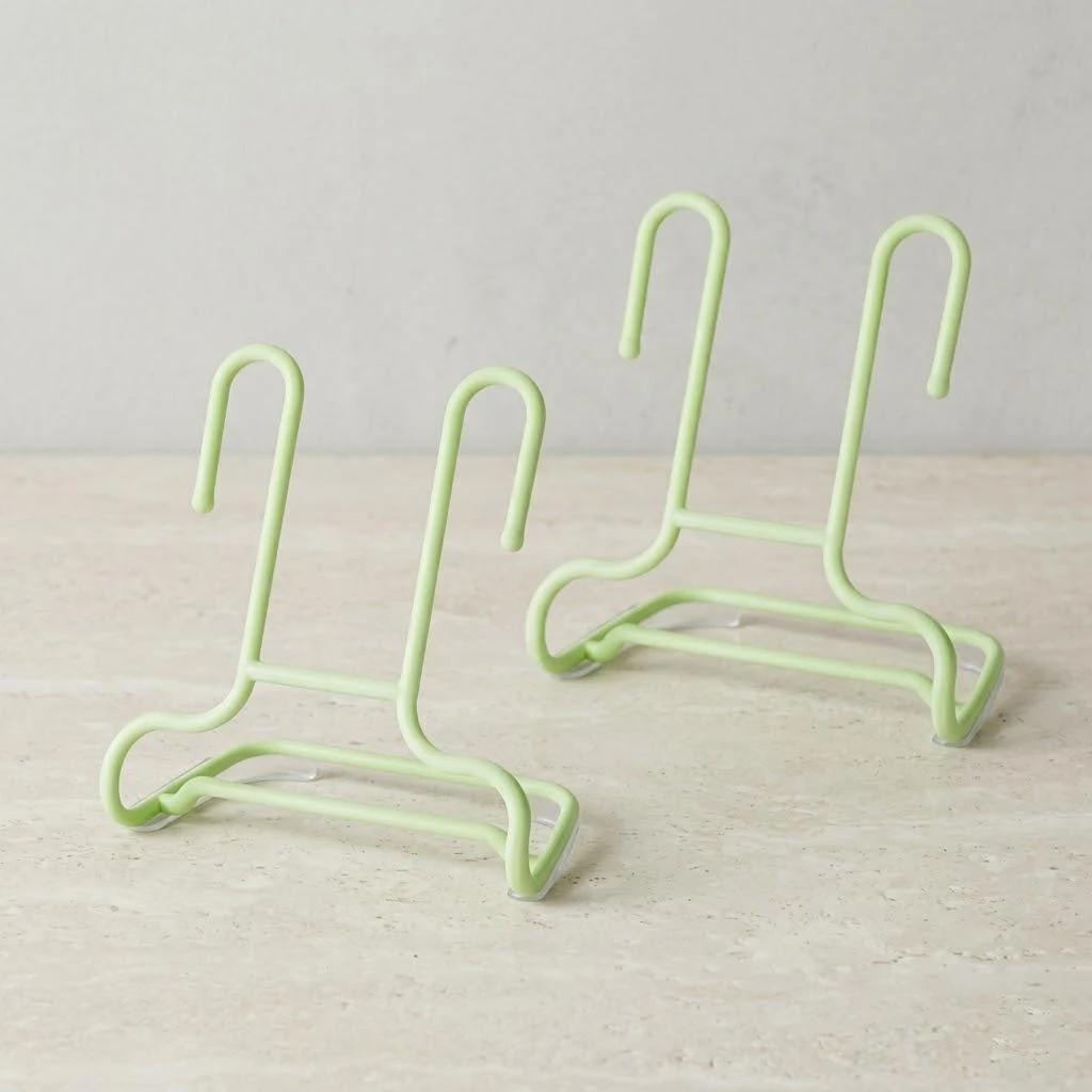 2Pcs Space Saving Double Hooks Multi Purpose Shoe Rack Holder Storage Organizer for Closet Balcony Entryway Drying Shoes