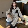 Shik Trend Zebra Chiziqli Pijama Ayollar Flis Dantel Elegant Bosma Kechki Ko'ylak Yangi Kuz/Qish Yalqov Dam Olish Kiyimlar