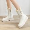 White Ankle Boots for Women 2024 Winter Shoes Black Warm Fur Snow Boot Girls Low Heels Footwear Shoes Luxury Comfortable
