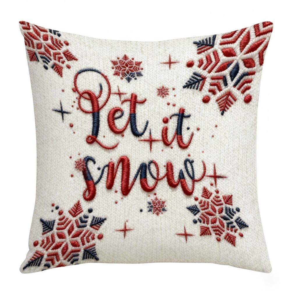 Machine Washable Christmas Pillow Covers Flat Printing Short Plush Pillow Case For Adults
