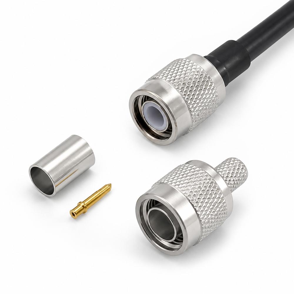Crimp Termination RF Coax Connector Threaded Coupling TNC Male Plug For RG58 RG59 RG6U