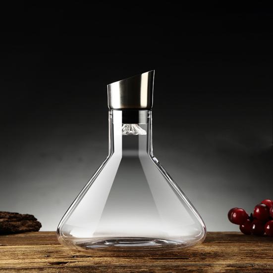 Стеклянный графин для вина с аэратором, фильтрация из нержавеющей стали, 12 каналов аэрации, емкость 1600 мл, графин для красного вина ручной работы для винных бутылок