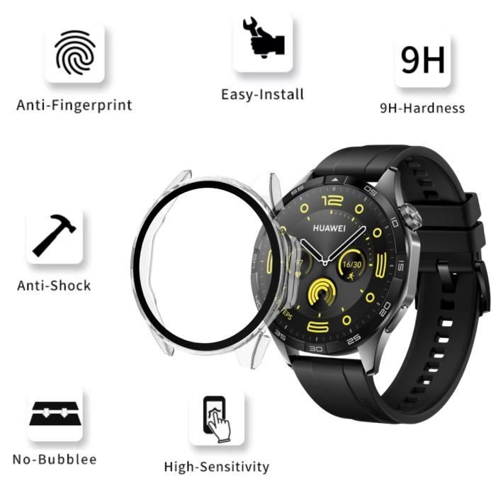 Protection compatible Huawei Watch GT 4 46mm - Coque rigide montre connectée étui transparent écran verre trempé Phonillico®