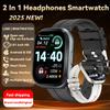 TWS 2-в-1 Клипса-наушники Умные часы Bluetooth-наушники 2,01" Отвечать на звонки Для мужчин Женщин Спортивные Умные часы Новые