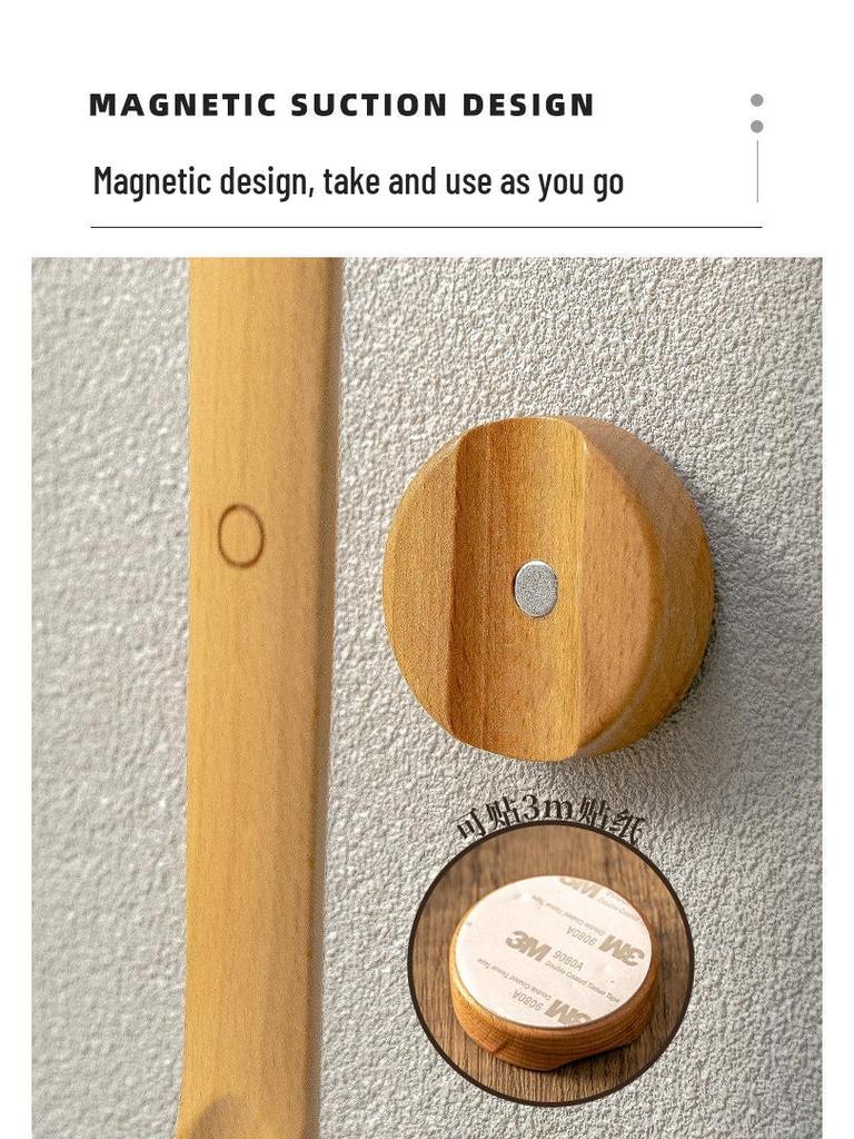 Black Walnut Long-Handled Magnetic Shoehorn: Elderly & Pregnant-Friendly Shoe Lifter Artifact.