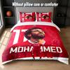 Mohamed Salah Design Bed Bedding Set 1 Duvet Cover + 2 Pillowcases Soft Breathable Household Bed Linens