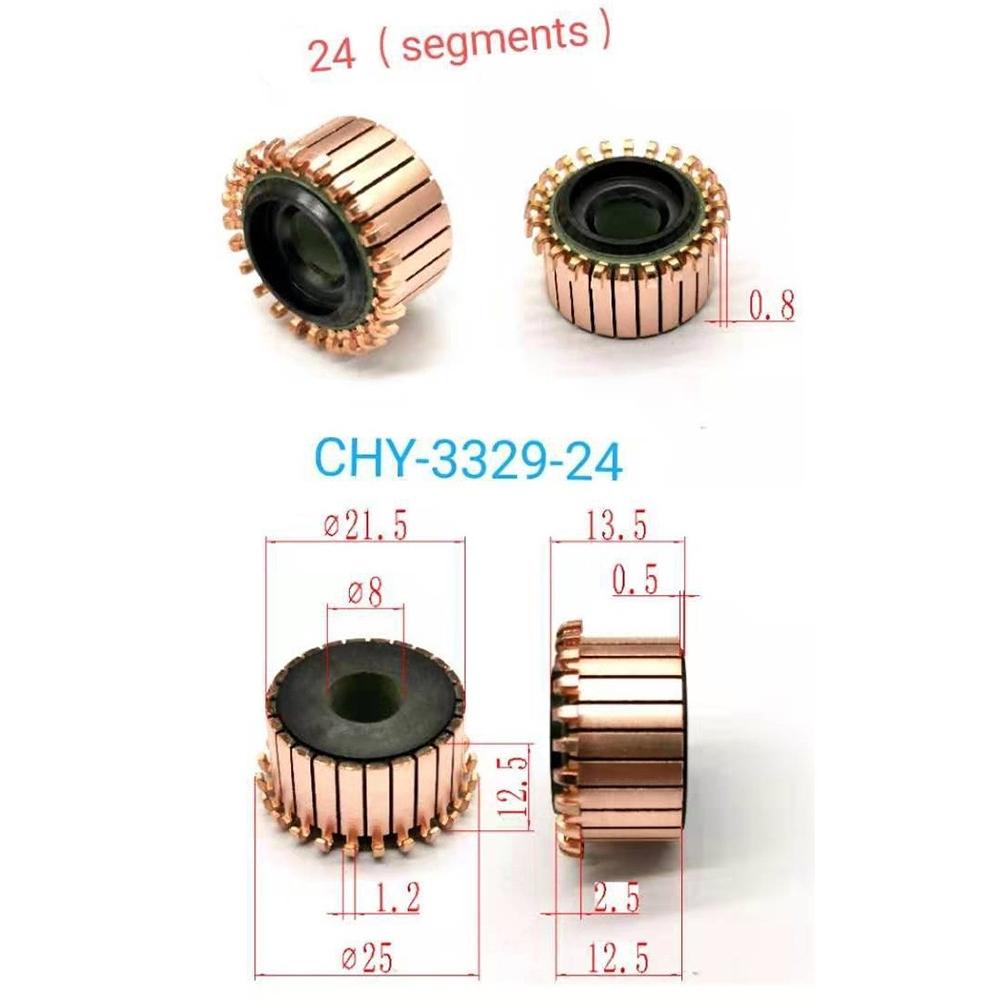 Commutator 24P Teeth Copper CHY-3329-24 Electrical Motor