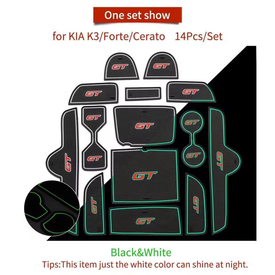 For KIA Forte K3 Cerato 2025 - 2025 GT Anti-slip Gate Slot Cup Mat Door Groove Pad Car Interior Accessories