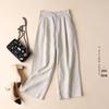 2024 Summer Women's Retro Pure Linen High-Waist A-Line Midi Skirt
