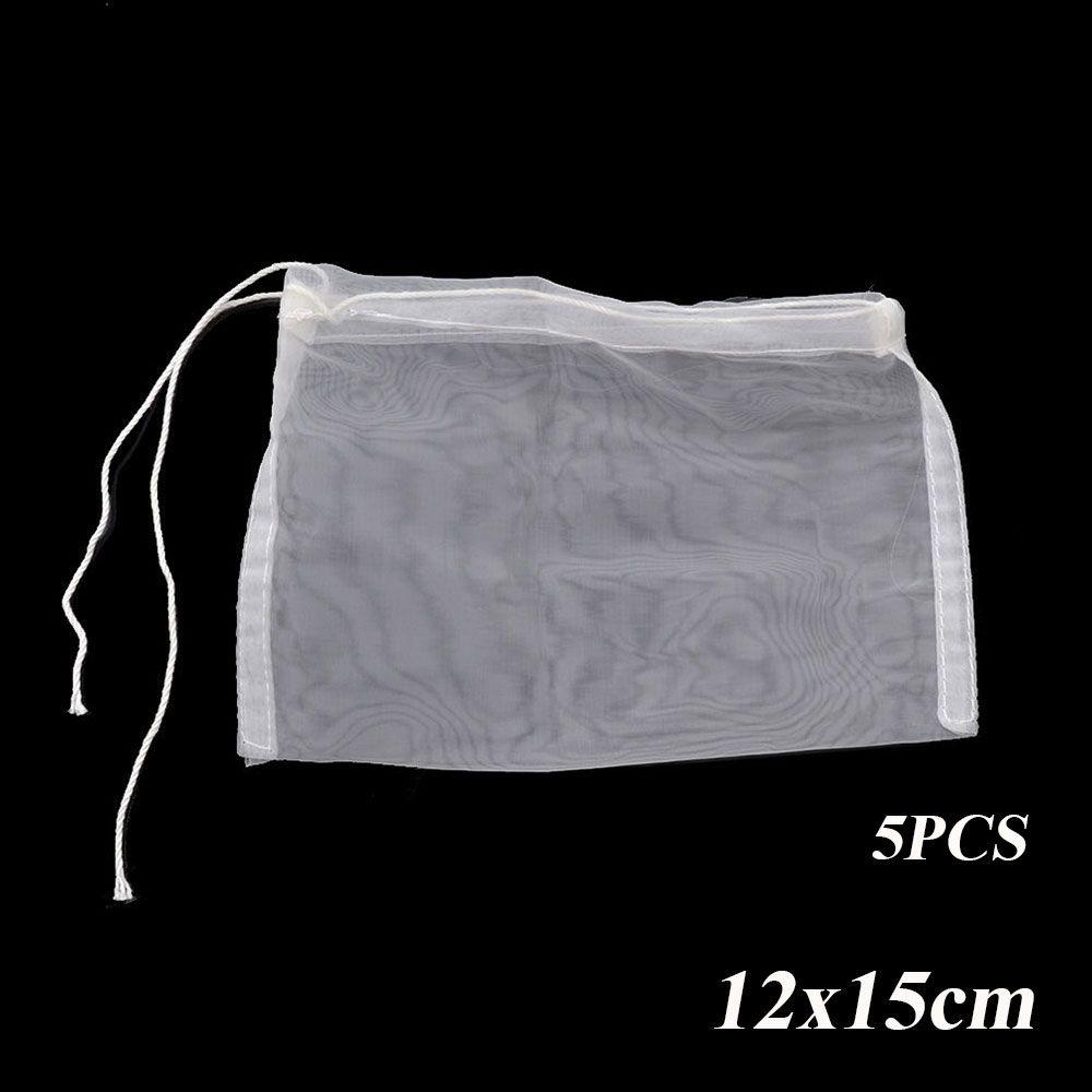 1/5PCS New Liquid Reusable Nylon Mesh Tea Coffee Filter Net Strainer Nut Milk