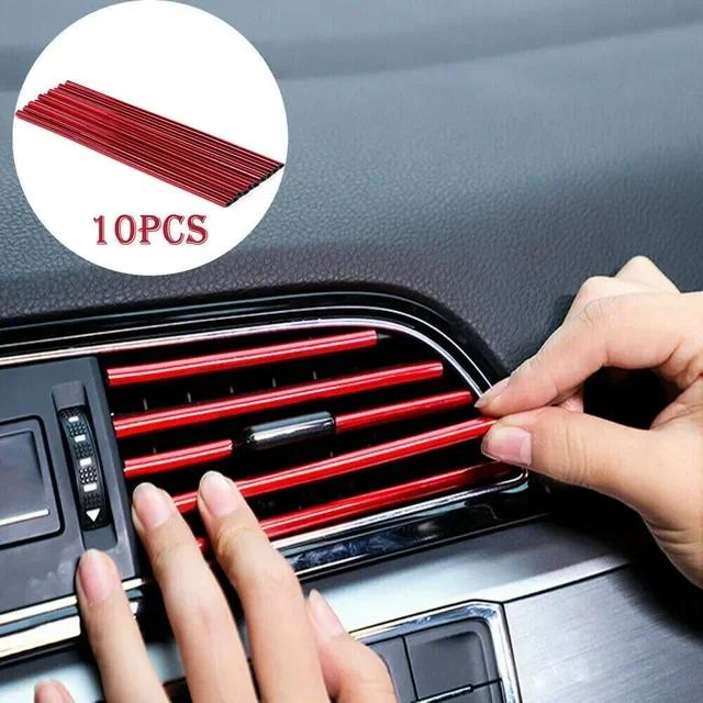 10Pcs Universal Car Air Conditioner Outlet Decorative 20cm U Shape Moulding Trim Strips Decor Car Styling Accessories