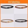 Women Simple Leather Waist Belt Office Casual Fashion Round Buckle Metal