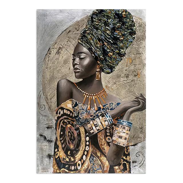 Африканские черные женщины в этническом стиле женская картина маслом абстрактная настенная художественная картина постер