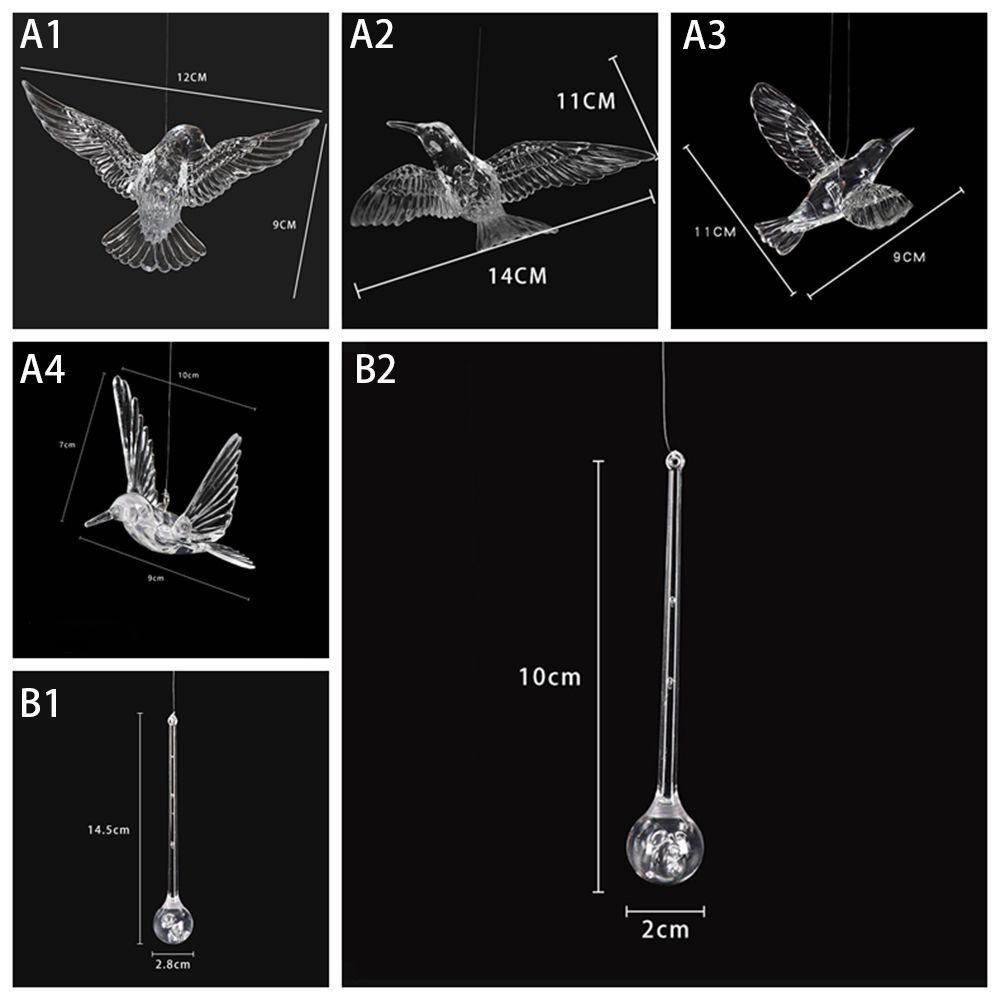 DIY Home Decoration High Quality Christmas Tree Wedding Props Hummingbird Pendant Acrylic Bird