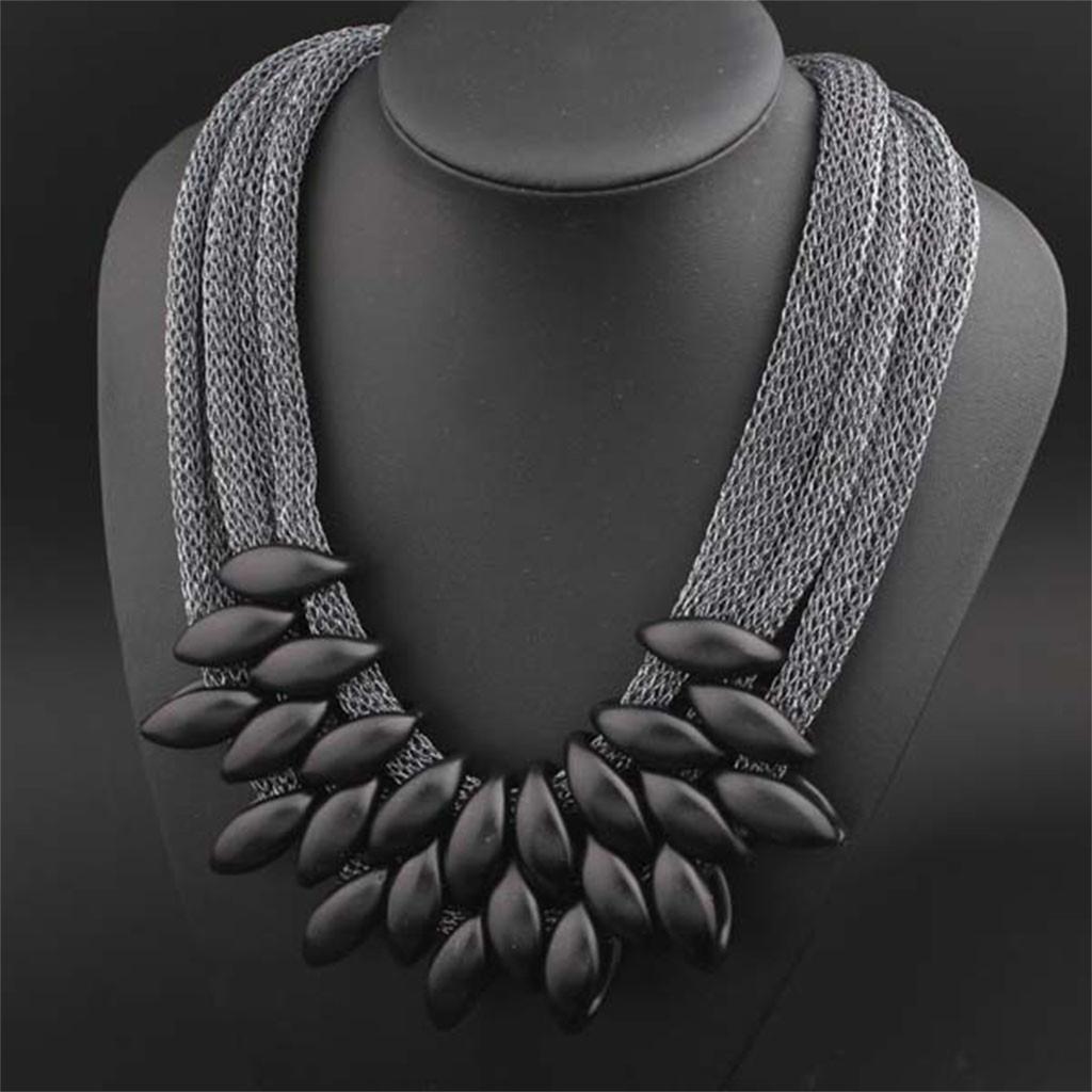 Женщины Леди Колье Заявление Нагрудник Вязать Ожерелье Мода Очарование Ювелирная Цепочка