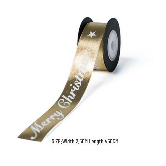 Festive Ribbon: Christmas Gift, New Year, Birthday - Red & Green Plaid with Hot Stamping for Gift Boxes & Bows